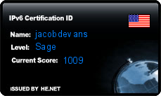 IPv6 Certification Badge for jacobdevans